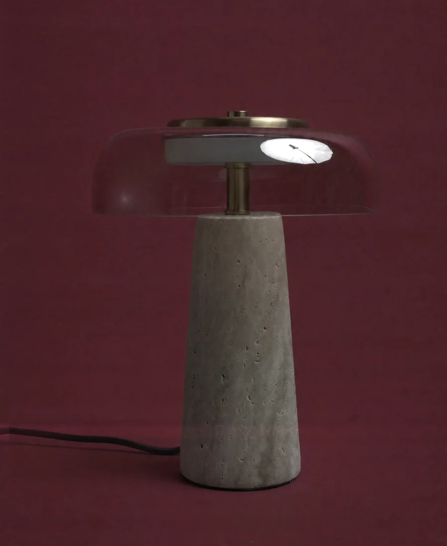 The same lamp, unlit.
