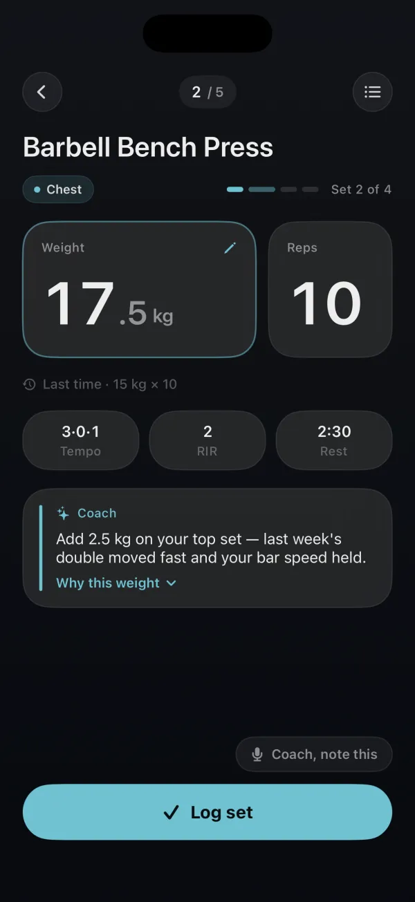 The app · the look — Calm Intelligence option