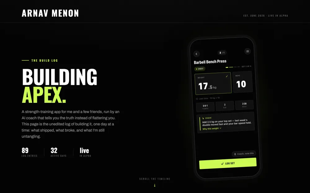 The site · the hero — Masthead option