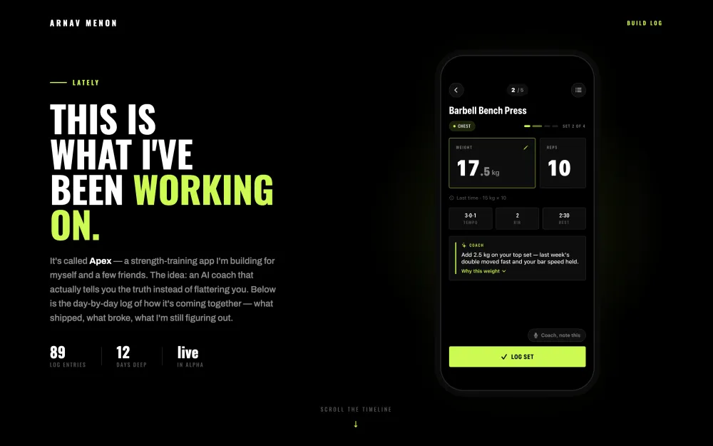 The site · the layout — Floating option